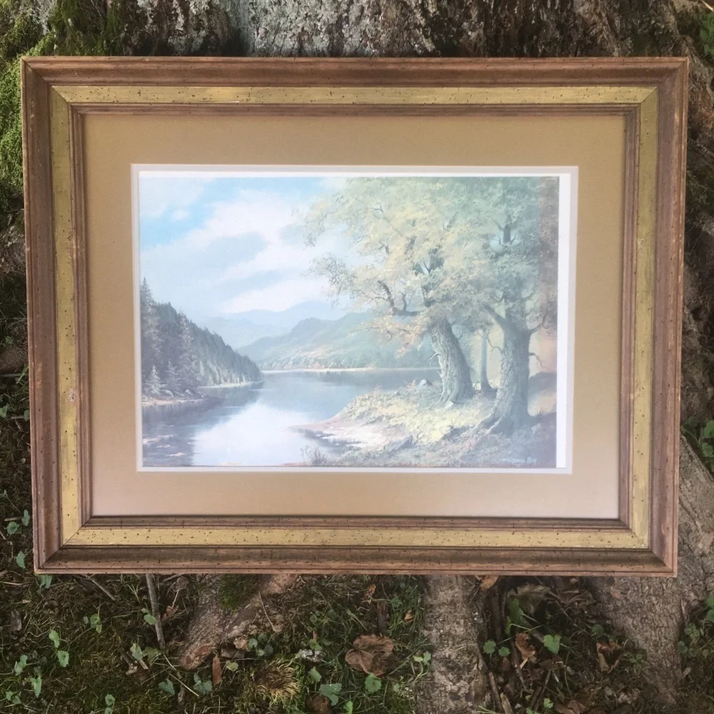Russell May Framed Print Mountain Lake Boho Art